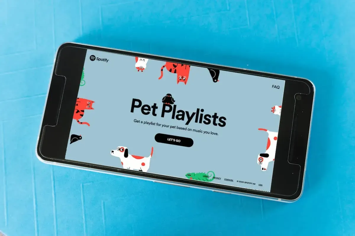 モバイル端末でPet Playlistsのトップ画面を開いた画像