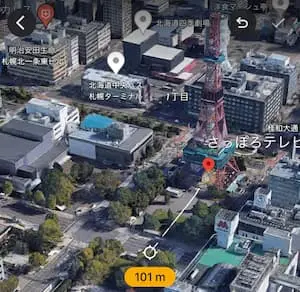 テレビ塔から100m四方の図