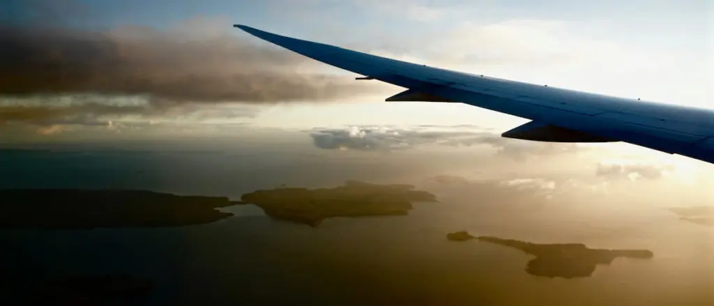 機内から見た上空の空