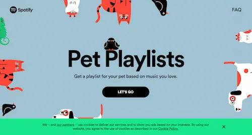 Pet Playlistsのトップ画面